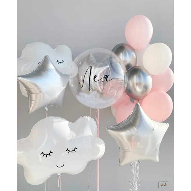 Комплект шаров на выписку "Воздушные облака"