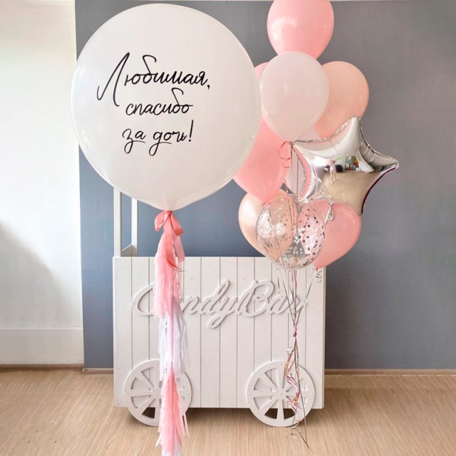Воздушные шары на выписку "Спасибо за дочь"