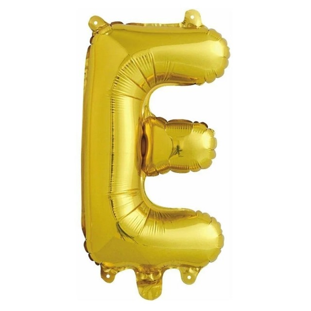 Фольгированный шар буква "Е" золотого цвета размером 41 см