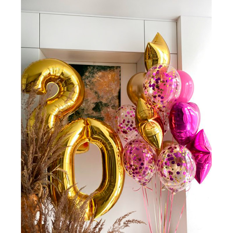Воздушные шары на день рождения 20 лет