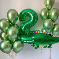 Воздушные шары на день рождения 2 года с крокодилом