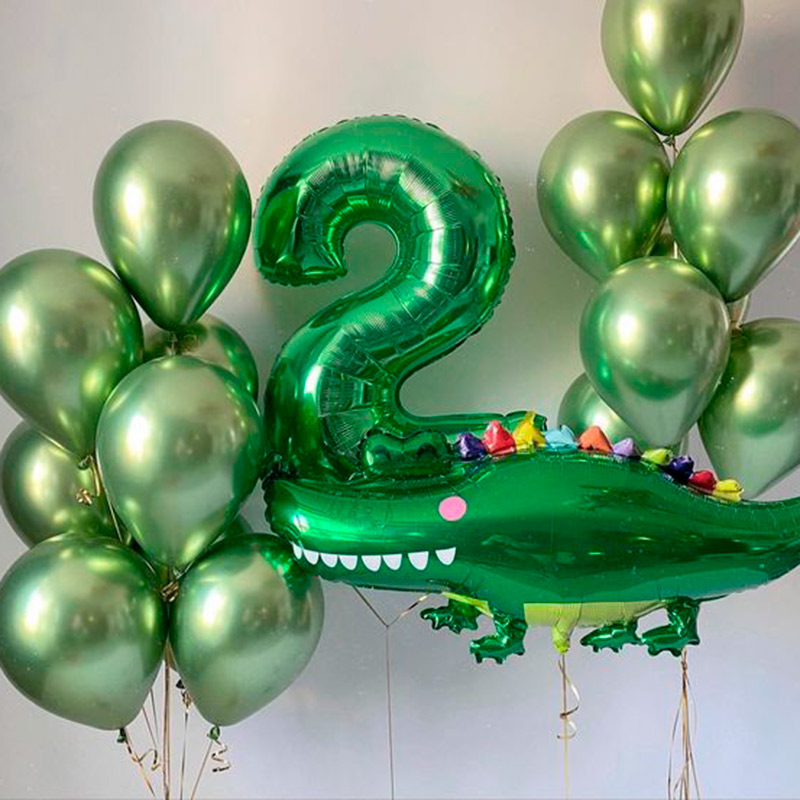 Шары с крокодилом зеленые для ребенка