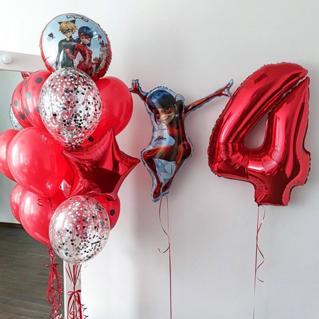 Набор воздушных шаров на 4 года Леди Баг