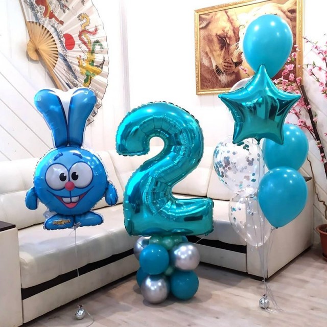 Комплект шаров на 2 года мальчику Смешарики - 51-0004