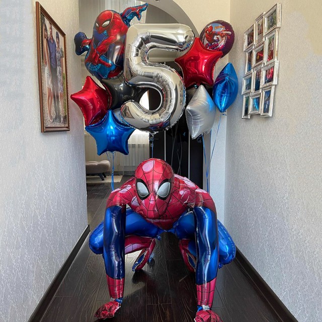 Комплект шаров на 5 лет в стиле Человек паук - 54-0008