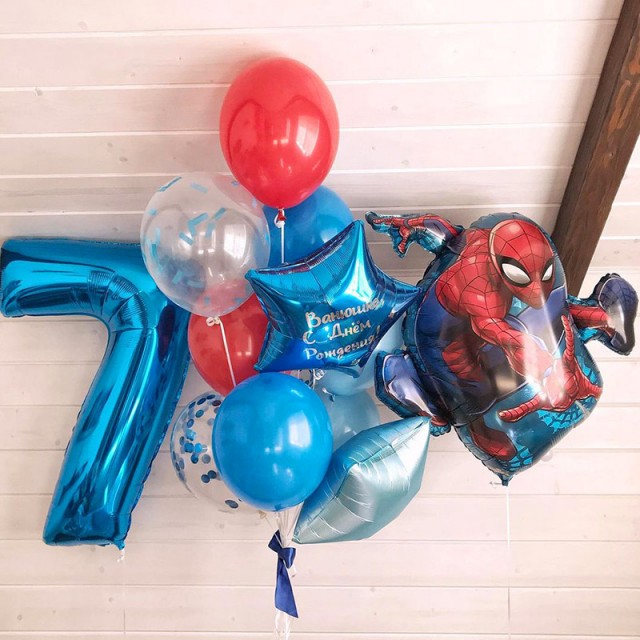 Набор воздушных шаров на 7 лет "Человек паук" - 54-0004