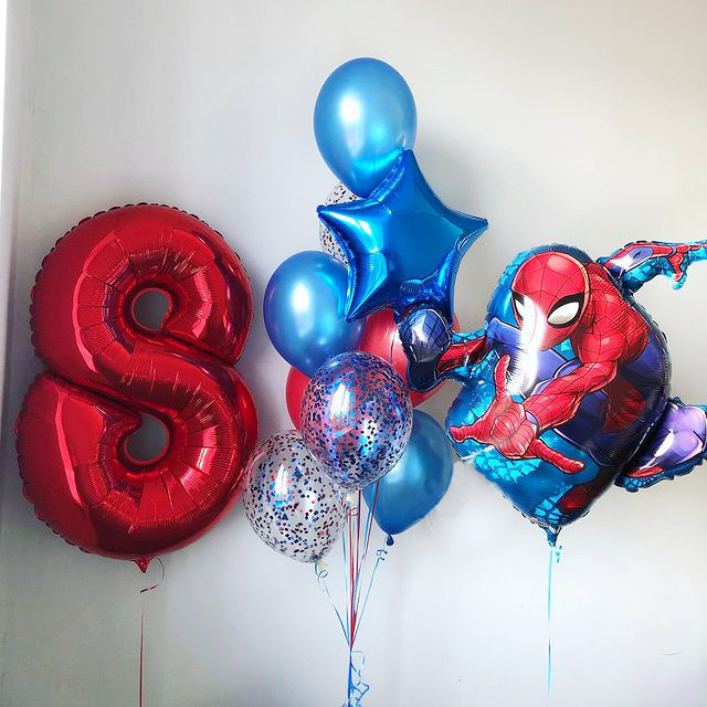 Набор воздушных шаров на 8 лет "Супер Человек паук" - 54-0005