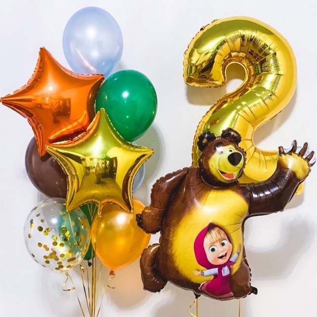 Шары Маша и медведь на день рождения 2 года "Сказка"