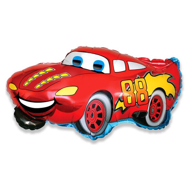 Фольгированный шар "Гоночная машина", красная, 81 см