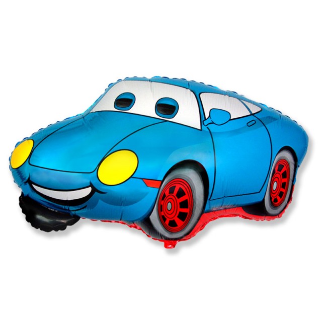 Фольгированный шар "Гоночная машина", синяя, 81 см