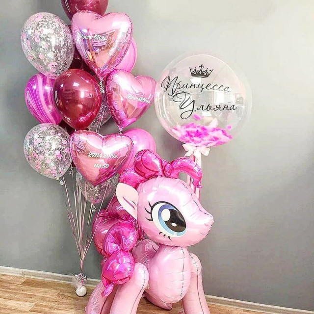 Комплект шаров в стиле Литл Пони для девочки на день рождения - 49-0002