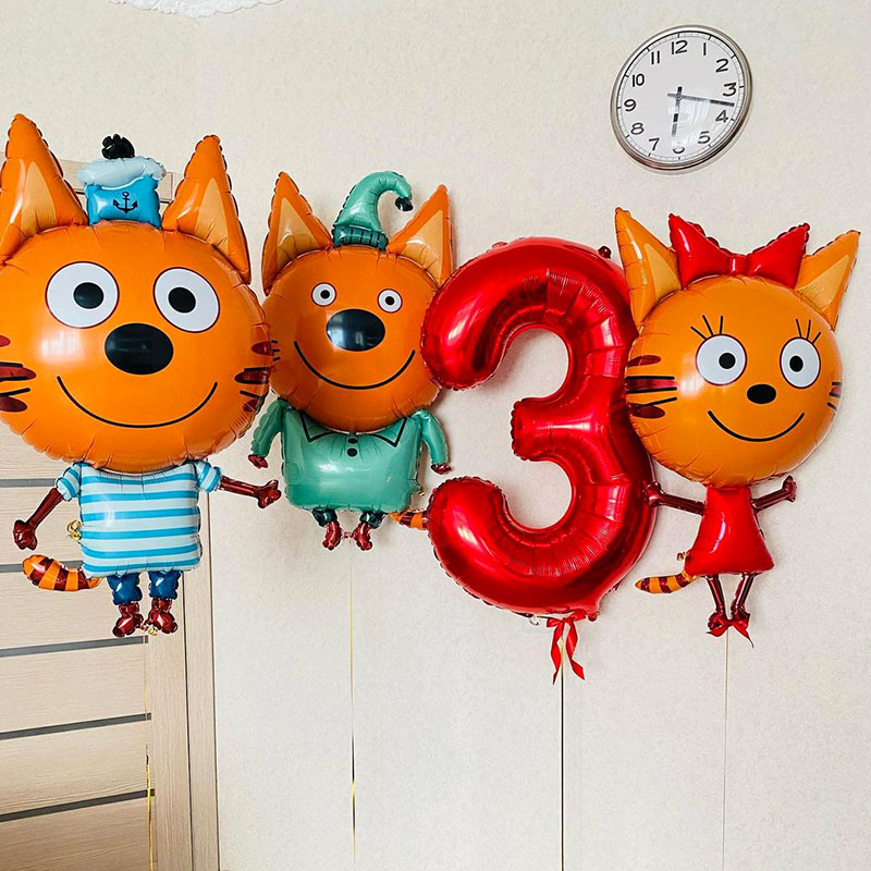 Комплект шариков на 3 годика Три кота