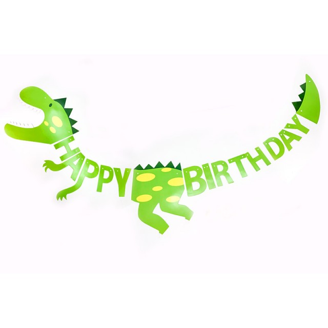 Гирлянда "Динозавр, Happy Birthday", зеленая, 300 см - 615104