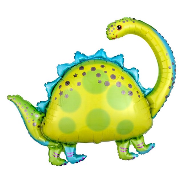 Шар фольгированный "Динозавр Бронтозавр" зеленый 91 см