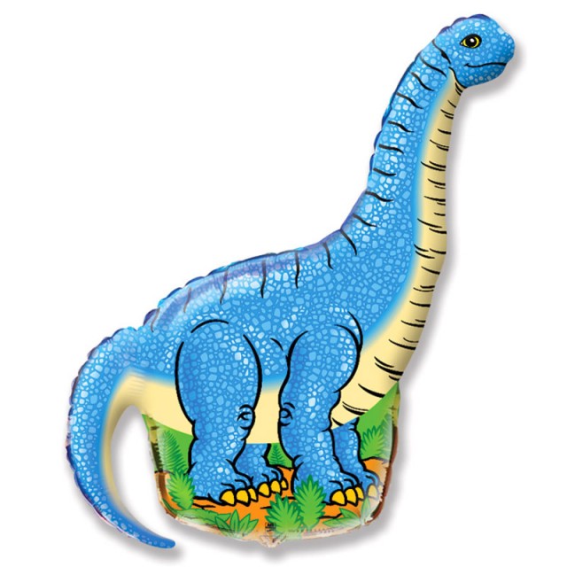Шар фольгированный "Динозавр диплодок" синий, 109 см - 901544