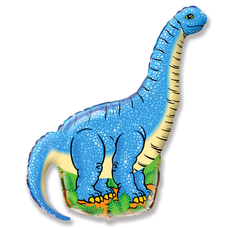 Шар динозавр голубой