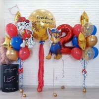 Комплект воздушных шаров на 2 годика "Праздник в стиле Щенячий патруль"