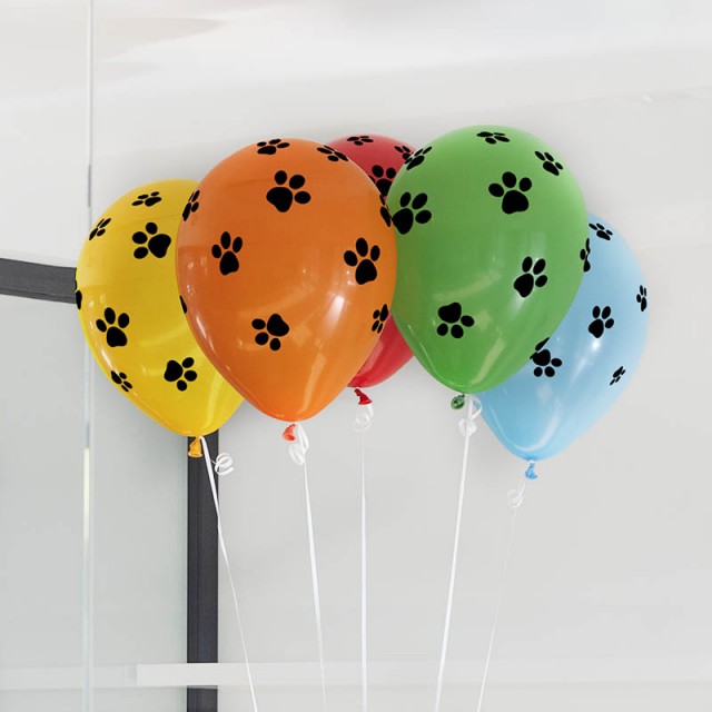Воздушные шары с рисунком "Лапки щенка", ассорти - 711519