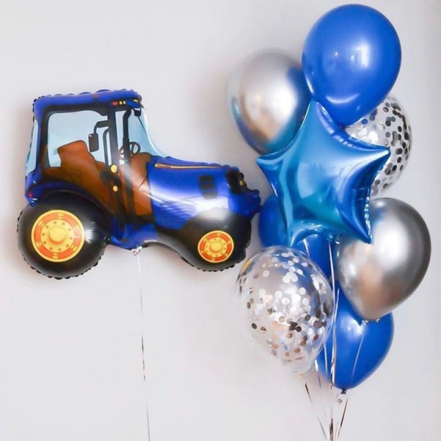 Набор шаров для мальчика в стиле "Синий трактор"