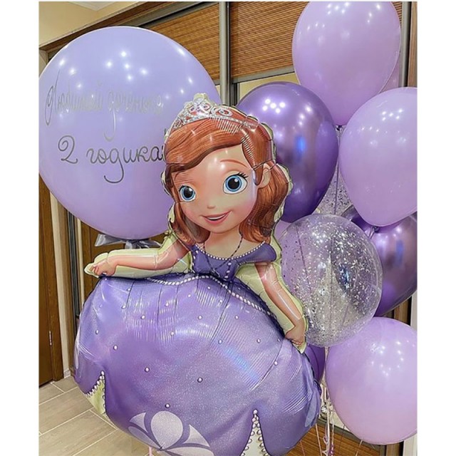 Гелевые шары на день рождения ребенка "Принцеса Дисней" - 38-0008