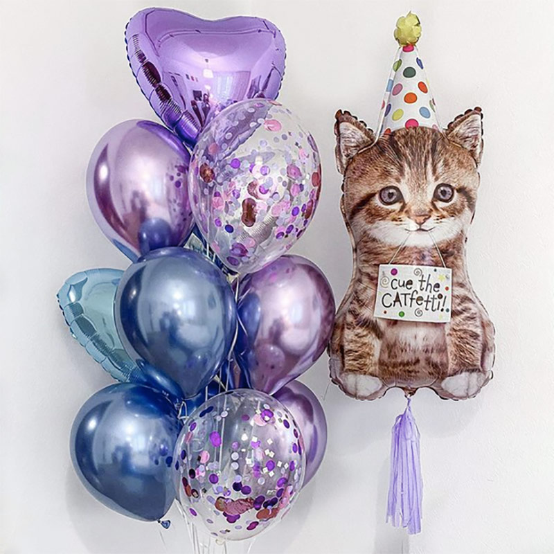 Украшение шарами на день рождения фиолетового цвета
