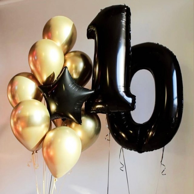 Оформление дня рождения шарами на 10 лет - 40-0018