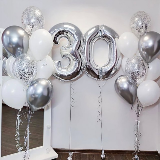 Украшение дома шарами на день рождения 30 лет - 40-0012