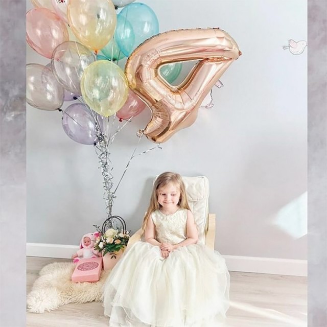 Шары девочке на день рождения 4 года "Принцесса" - 36-0005