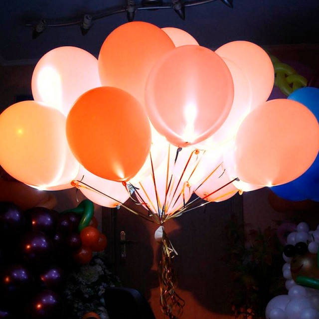 Светящиеся шарики персикового цвета (1 шт) - 32-0003