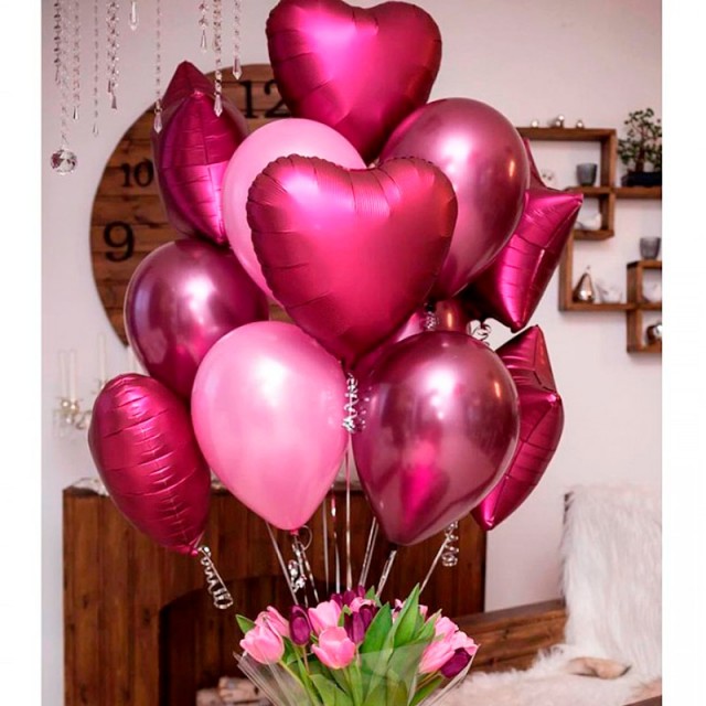 Воздушные шары для мамы "Алое сердце"