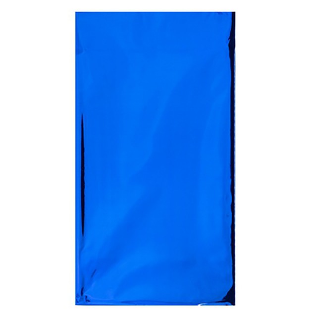 Скатерть праздничная фольгированная синего цвета 130х180 см