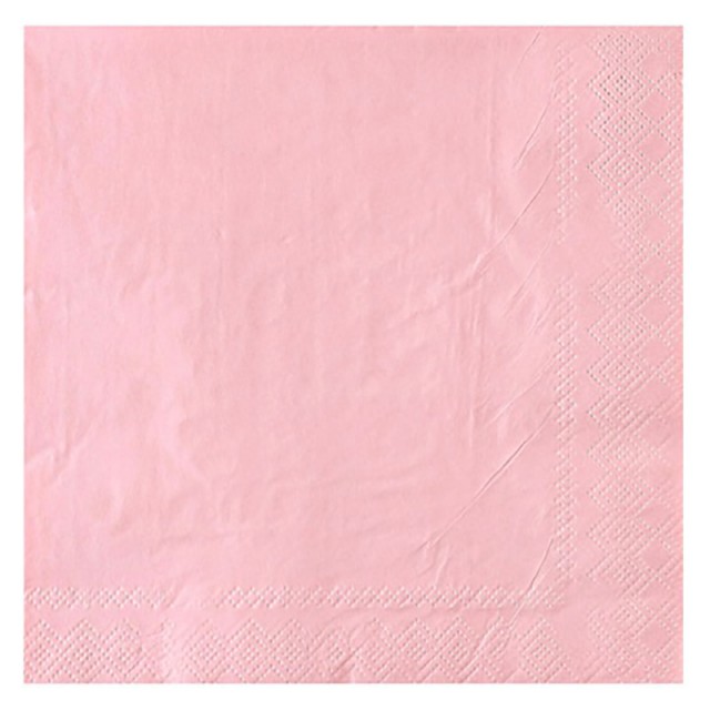 Салфетки для праздника розового цвета 12 шт 33 см - 1502-4902