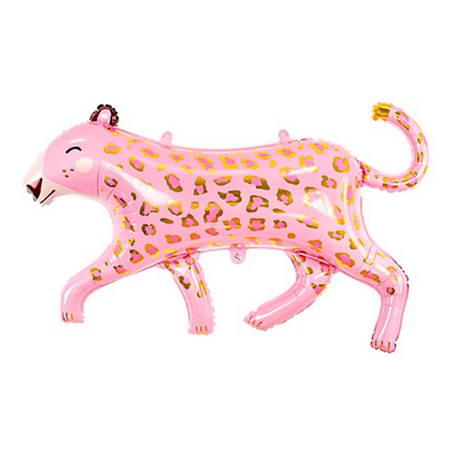 Фольгированная фигура леопард розового цвета