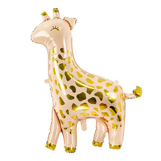 Фольгированная фигура жираф в золотую крапинку