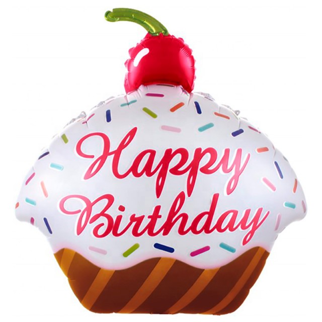 Фольгированный шар кекс с вишней на день рождения размером 71 см
