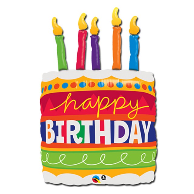 Фольгированный шар торт со свечками на день рождения высотой 89 см