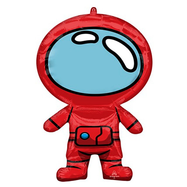 Фольгированный шар в форме космонавта в красном комбинезоне