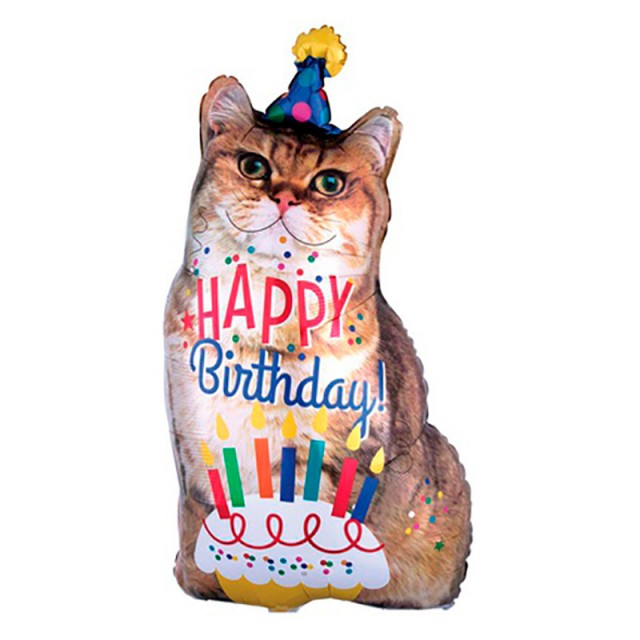 Фольгированный шар в форме кота на день рождения