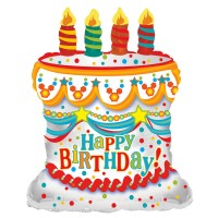 Фольгированный шар в форме торта на день рождения размером 71 см