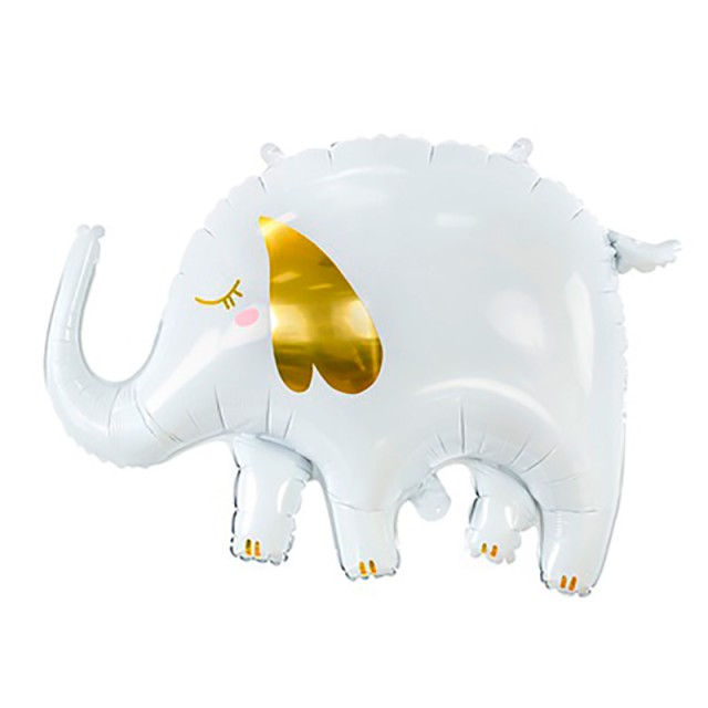 Фольгированный шарик нежный белый слоник - 1207-4465