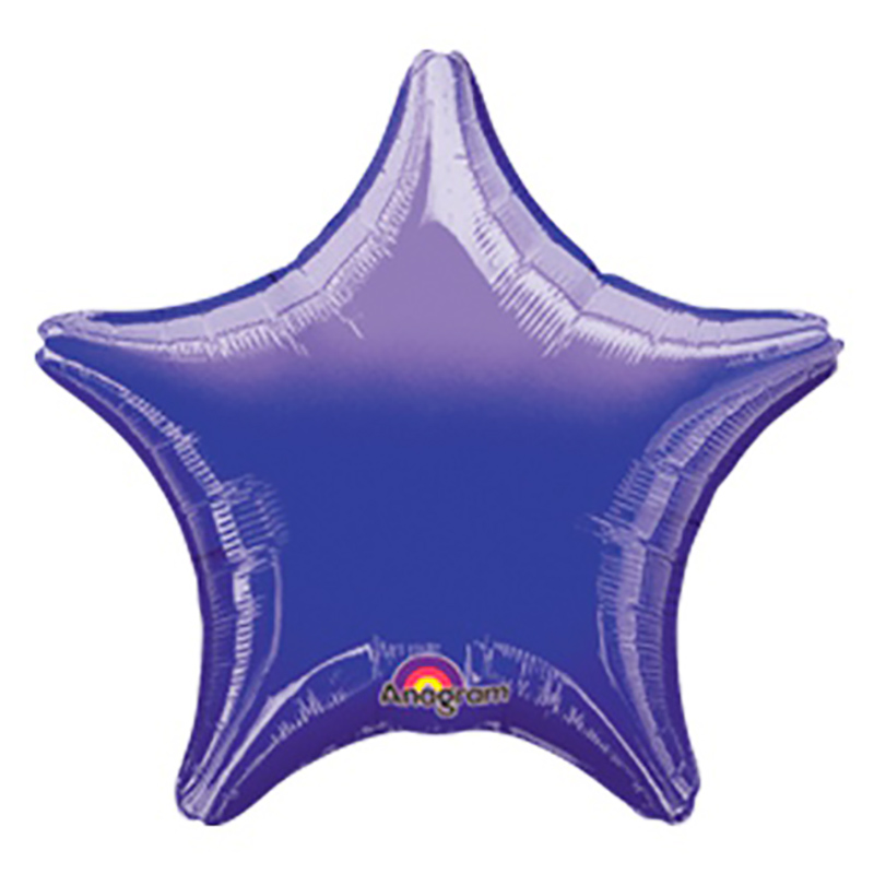 Шары звезды фольгированные фиолетового цвета