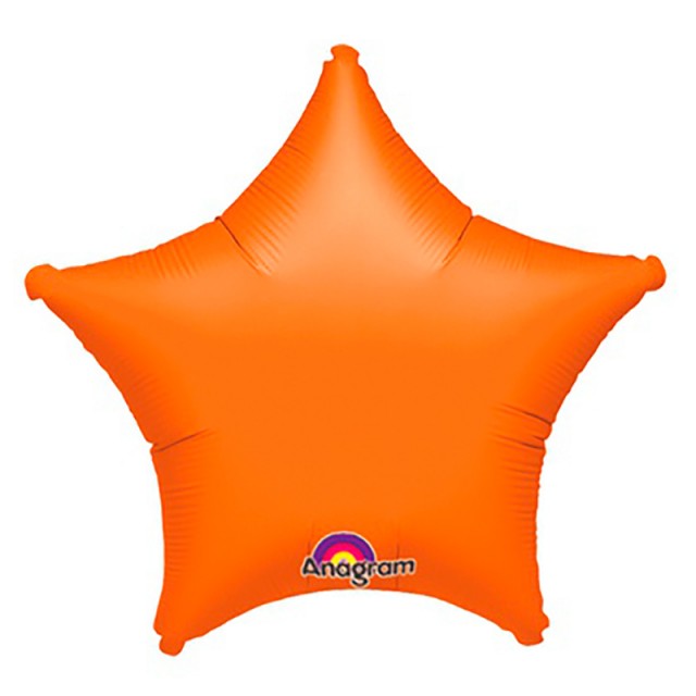 Фольгированный шарик звезда оранжевого цвета 45 см