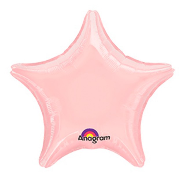 Фольгированный шарик звезда светло-розового цвета 45 см (матовый)