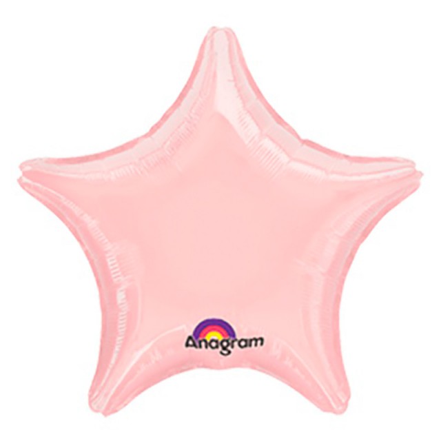 Фольгированный шарик звезда светло-розового цвета 45 см (металлик)