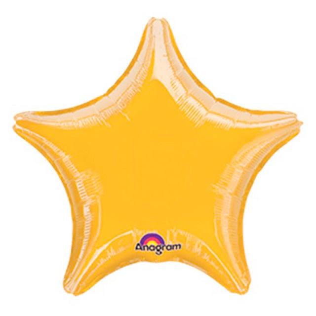 Фольгированный шарик звезда золотого цвета 45 см