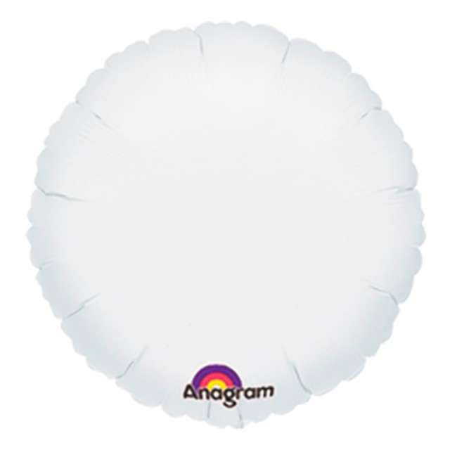 Фольгированный шар круг белый 45 см - 1204-0019