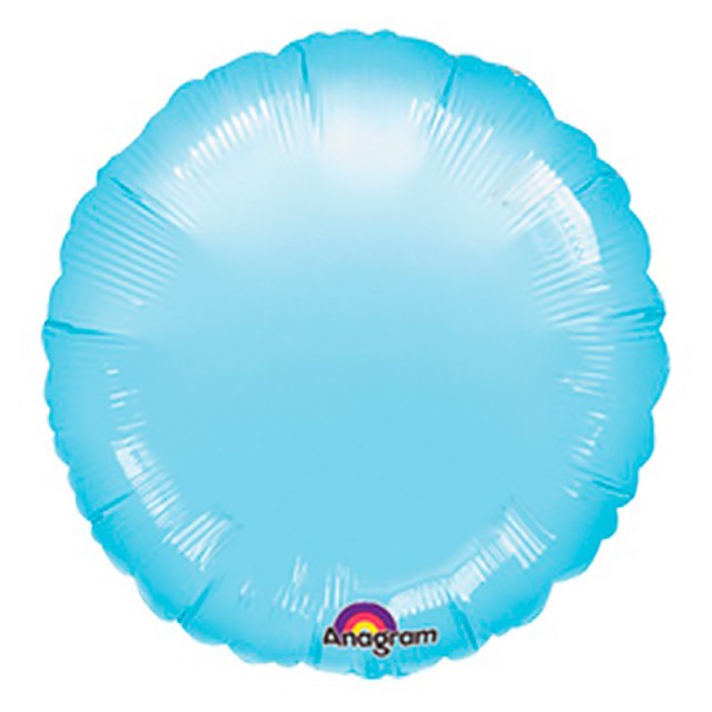 Фольгированный шар круг голубой 45 см - 1204-0020