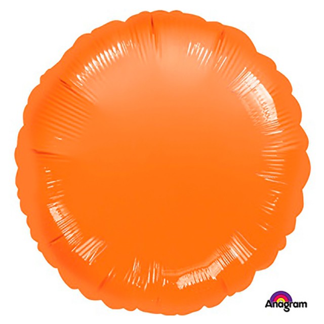 Фольгированный шар круг оранжевого цвета 45 см