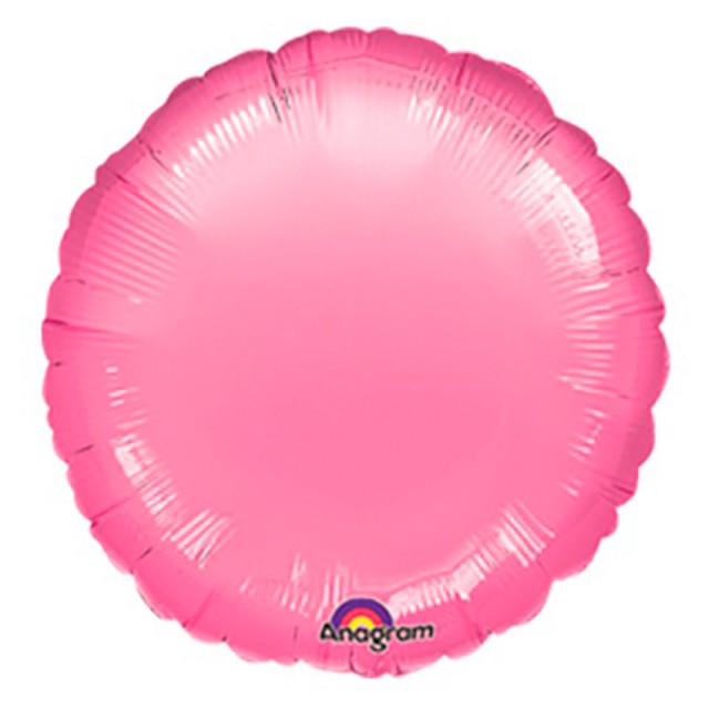 Фольгированный шар круг розовый 45 см