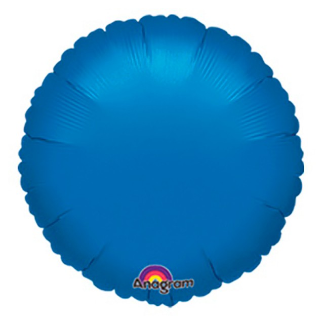 Фольгированный шар круг синий 45 см